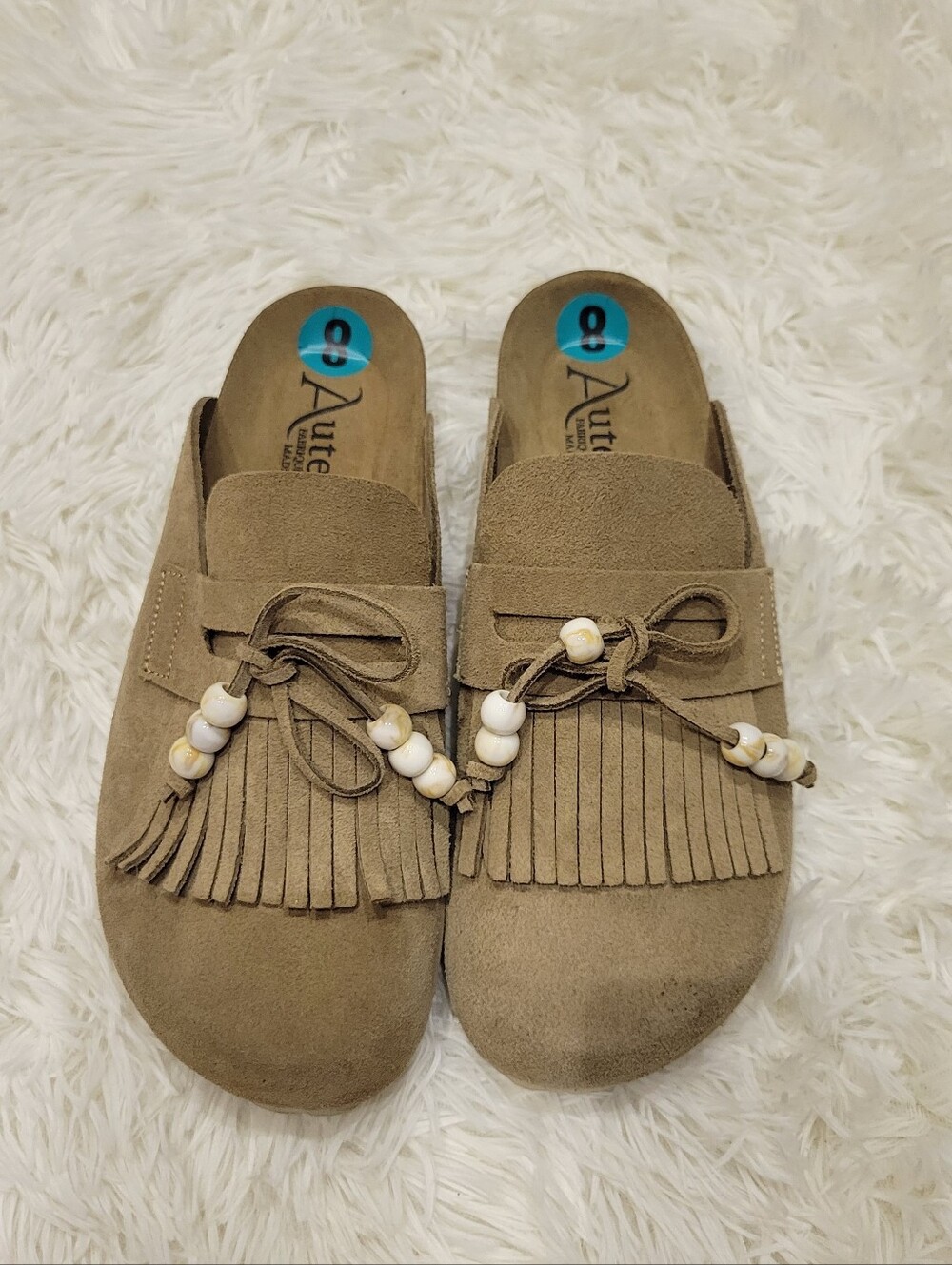 New Suede Slip On Clog Sandals Size 8